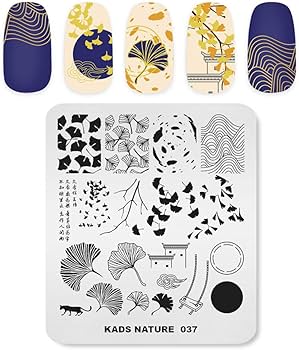 Amazon | KADS ネイルスタンププレート 銀杏の葉 秋の風景